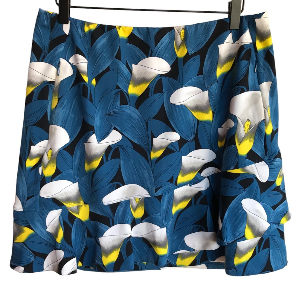 Tail Blue Multi-color Tropical Print Athletic Skort with Ruffle Golf Tennis more